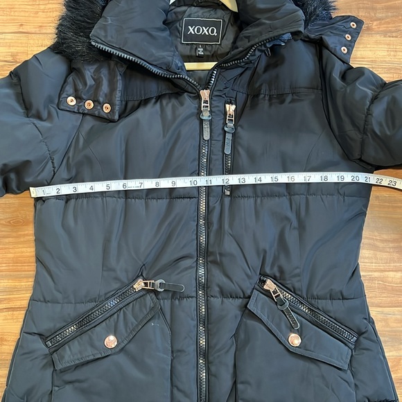 Xoxo Vegan Fur Trimmed Winter Coat - Picture 10 of 14